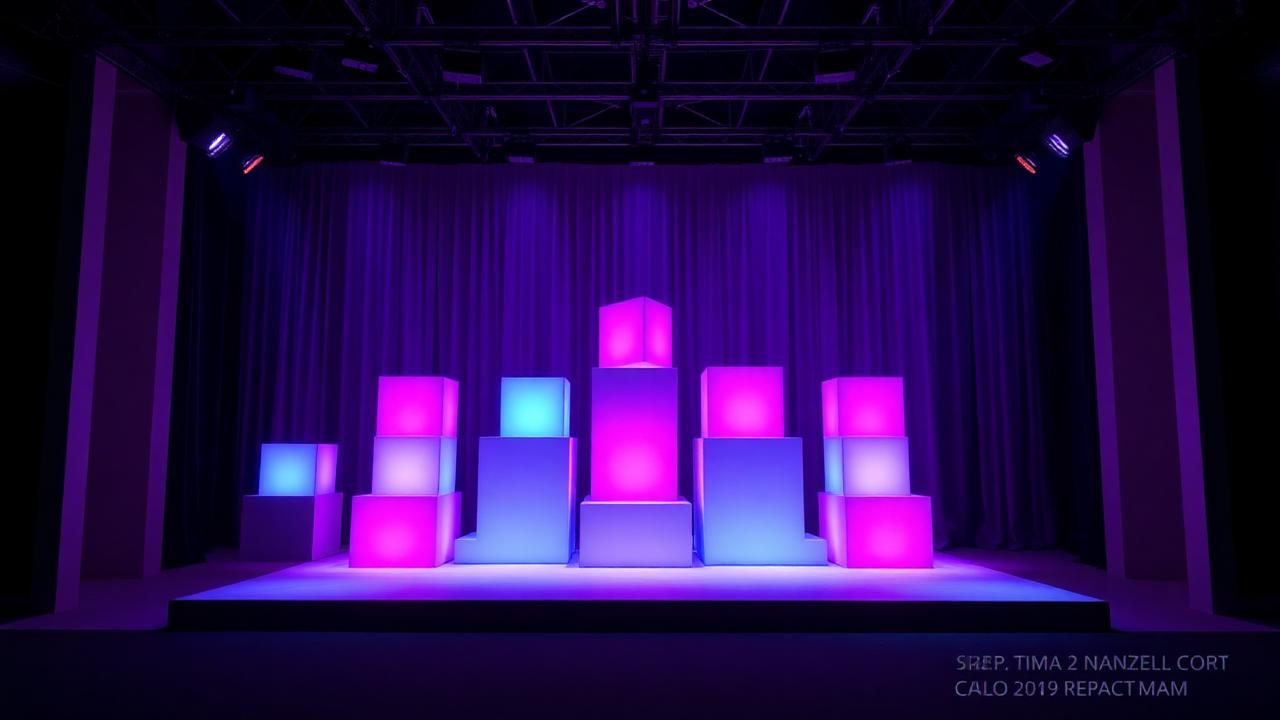 Ambientación con cubos luminosos