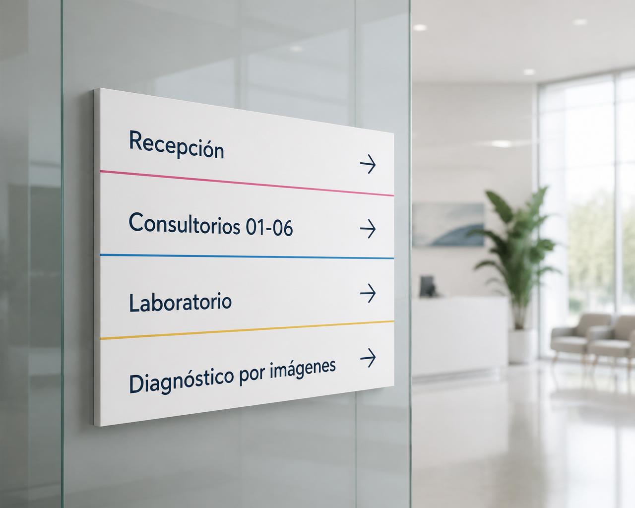 Señalética de directorio para clínica